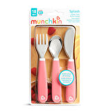 Munchkin Sıçramayı Engelleyici Çocuk Çatal Bıçak Takımı,18ay+ 3 Set, Çatal / Bıçak / Kaşık Pembe 