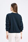	Regular Fit Bisiklet Yaka Kalın Basic Düz Sweatshirt
