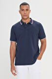 Slim Fit Dar Kesim %100 Pamuk Polo Yaka Tişört