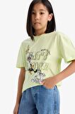 Kız Çocuk Looney Tunes Relax Fit Bisiklet Yaka Kısa Kollu Tişört