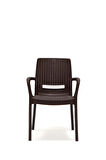 Rattan Kahve Kollu 4 Sandalye Masa Takımı - Bahçe&Balkon&Teras
