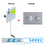 Serel Smooth Hela Taşı Uyumlu Gömme Rezervuar ve Kumanda Paneli T020140+P400180