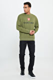 Oversize Fit Bol Kesim Harvard Lisanslı Pamuklu Bisiklet Yaka Sweatshirt