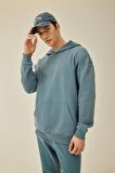 DeFacto Comfort Regular Fit Rahat Kalıp Kapüşonlu Kanguru Cepli Basic Düz Sweatshirt B4446AX24SPIN260