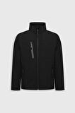 Softshell Standart Fit Normal Kesim Dik Yaka Fermuarlı Yan Cepli Mont