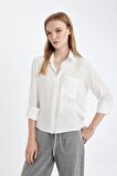 DeFacto Regular Fit Basic Düz Düğmeli Uzun Kollu Gömlek N2518AZ24AUWT32