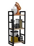 stickwood 3 Katlı Süper Kalite Siyah Ahşap Kitaplık & Ayakkabılık Banyo Mutfak Oyuncak Dolabı Raf SW-2503