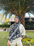 Timeless Weave Serisi Etnik Desen Şal Siyah