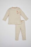 DeFacto Kız Bebek Nakışlı Uzun Kollu Fitilli Kaşkorse Pijama Takımı C0662A524SPER120