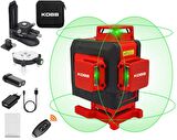 KOBB KBL35G Profesyonel Li-ion Şarjlı 4X360⁰ Otomatik Hizalamalı Yeşil Çapraz Çizgi Lazer Distomat + Uzaktan Kumanda