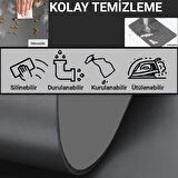 MAtGo Pati Beslenme Matı Kemik Figürlü Su Geçirmez Kaymaz Gri Kedi Köpek Mama Paspası 50x70cm