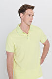 Slim Fit Dar Kesim Polo Yaka Baskılı Pamuklu Tişört