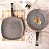 Karaca Gris Bio Granit Tava ve Grill Seti