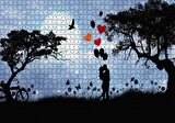 Cakapuzzle  Sevgililer Doğa Balon Kalp Puzzle Yapboz MDF Ahşap