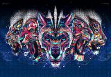 Cakapuzzle  Dijital Leopar Jaguar Kaplan Aslan Büyük Kedi Geni Puzzle Yapboz MDF Ahşap