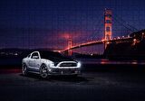 Cakapuzzle  Ford Mustang ve Golden Gate Köprüsü Puzzle Yapboz MDF Ahşap