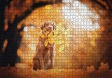 Cakapuzzle  Golden Retriever Sonbahar Yaprakları Puzzle Yapboz MDF Ahşap