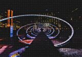 Cakapuzzle  Neon Spiral Tünel ve Adam Puzzle Yapboz MDF Ahşap