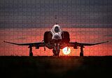 Cakapuzzle  F4 Phantom Süpersonik Jet ve Günbatımı Puzzle Yapboz MDF Ahşap