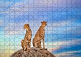 Cakapuzzle  Kayalığın Üzerindeki Çita Çifti Puzzle Yapboz MDF Ahşap