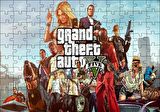 Cakapuzzle  GTA 5 Oyun Posteri Tüm Karakterler Puzzle Yapboz MDF Ahşap