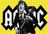 Cakapuzzle  ACDC Angus Young Sarı Zemin Puzzle Yapboz MDF Ahşap