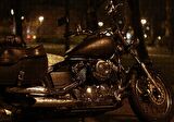 Cakapuzzle  Gece Işıkları Altında Siyah Chopper Motorsiklet Puzzle Yapboz MDF Ahşap