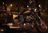 Cakapuzzle  Gece Işıkları Altında Siyah Chopper Motorsiklet Puzzle Yapboz MDF Ahşap