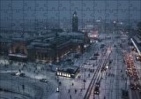 Cakapuzzle  Karla Kaplı Caddeler ve Tren İstasyonu Puzzle Yapboz MDF Ahşap