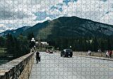 Cakapuzzle  Bulutlu Gökler Köprü ve Dağlar Puzzle Yapboz MDF Ahşap
