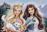 Cakapuzzle  Barbie Bebekler ve Beyaz Kedi Puzzle Yapboz MDF Ahşap