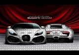 Cakapuzzle  Gri Bugatti Venom Ön ve Arka Görünüş Puzzle Yapboz MDF Ahşap