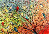 Cakapuzzle  Ağaçta Rengarenk 27 Kuş Puzzle Yapboz MDF Ahşap