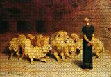 Cakapuzzle  Aslan Terbiyecisi ve Aslanlar Puzzle Yapboz MDF Ahşap