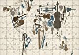 Cakapuzzle  Enstrümanlardan Oluşan Dünya Haritası Puzzle Yapboz MDF Ahşap