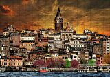 Cakapuzzle  Kabataş ve Galata Kulesi Dijital Modifiyeli Puzzle Yapboz MDF Ahşap