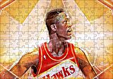 Cakapuzzle  Dominique Wilkins Hawks Basketbol Puzzle Yapboz MDF Ahşap