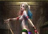 Cakapuzzle  Rengaren Boyalı Harley Quinn Görseli Puzzle Yapboz MDF Ahşap