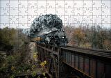 Cakapuzzle  Eski Köprü ve Buharlı Kara Tren Puzzle Yapboz MDF Ahşap