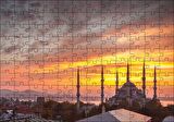 Cakapuzzle  Günbatımında Sultanahmet Camii ve Kızıl Bulutlar Puzzle Yapboz MDF Ahşap