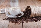 Cakapuzzle  Masada Kahve Çekirdekleri ve Latte Puzzle Yapboz MDF Ahşap