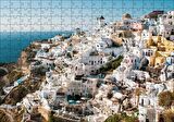 Cakapuzzle  Yunanistan Santorini Yamaç Evleri Puzzle Yapboz MDF Ahşap