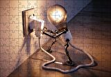 Cakapuzzle Kendi Fişini Takan Ampul Adam Puzzle Yapboz MDF Ahşap