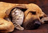 Cakapuzzle Sevimli Sharpy Köpek ve Yavru Kedi Puzzle Yapboz MDF Ahşap