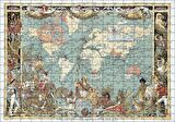 Cakapuzzle Dünya Haritası ve Bazı Halklar 1886 Yılı Puzzle Yapboz MDF Ahşap