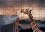 Cakapuzzle Fantastik Dev Zürafa ve Küçük Çocuk Puzzle Yapboz MDF Ahşap