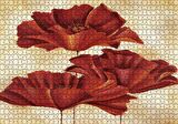 Cakapuzzle Sarı Zeminde Üç Kırmızı Gelincik Puzzle Yapboz MDF Ahşap