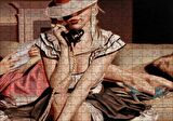 Cakapuzzle Telefonda Konuşan Gizemli Seksi Sarışın Puzzle Yapboz MDF Ahşap