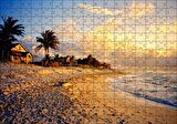 Cakapuzzle Küba'da Bir Kumsal ve Günbatımı Puzzle Yapboz MDF Ahşap
