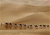 Cakapuzzle Libya Çölünde Deve Kervanı Puzzle Yapboz MDF Ahşap
